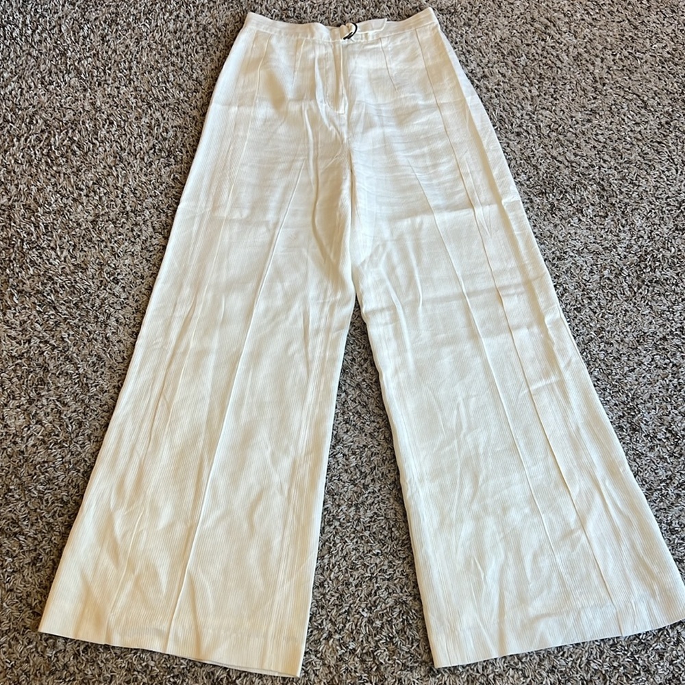 Tracy Reese Beige High Waist Wide Leg Pants Size 8
